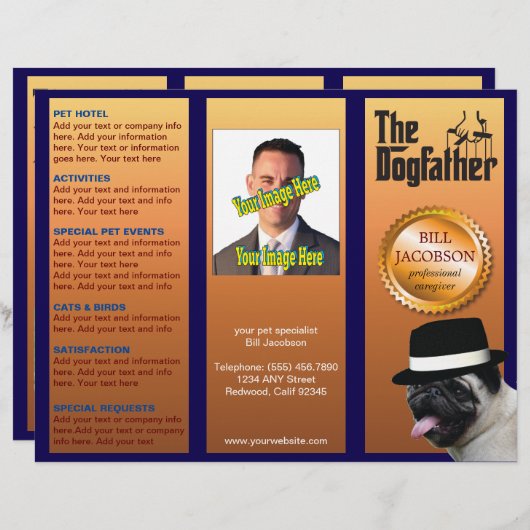 Dogfather satirische grap brochure (Voorkant / Achterkant)