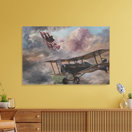 Dogfight 1917 canvas afdruk (Insitu (Woonkamer))