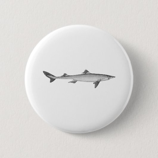 Dogfish Line Art Logo Ronde Button 5,7 Cm (Voorkant)
