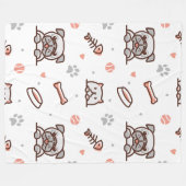 Dogg Mix 60x80 Fleece Deken (Voorkant (Horizontaal))