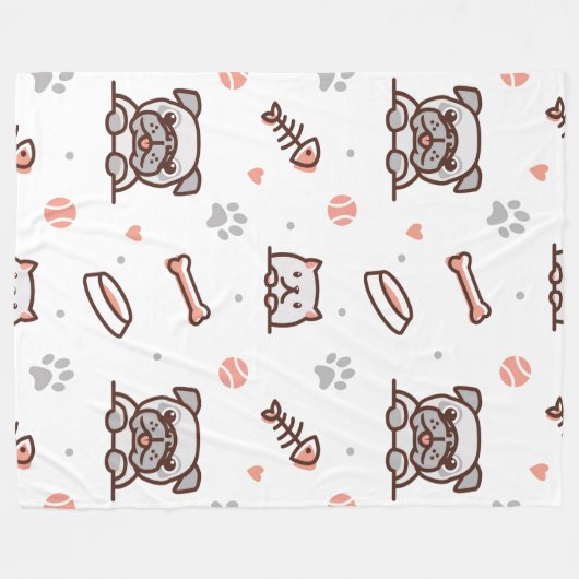 Dogg Mix 60x80 Fleece Deken (Voorkant (Horizontaal))