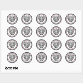 Dogge Tattoo Stil Ronde Sticker (Vel)