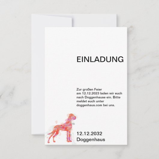 Doggen Einladungskarten Kaart (Voorkant)