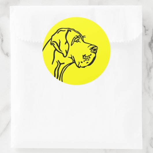 Doggen head Logosticker Ronde Sticker (Tas)