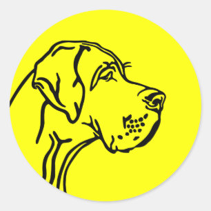 Doggen head Logosticker Ronde Sticker