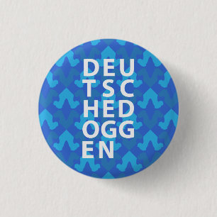Doggen Patroon Hoofd Blauw Ronde Button 3,2 Cm