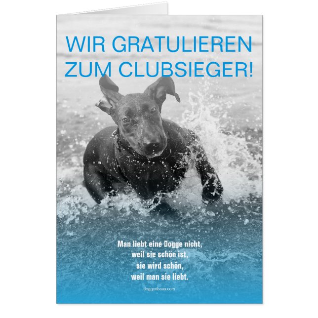 Doggen Sieger Grußkarte (Voorkant)