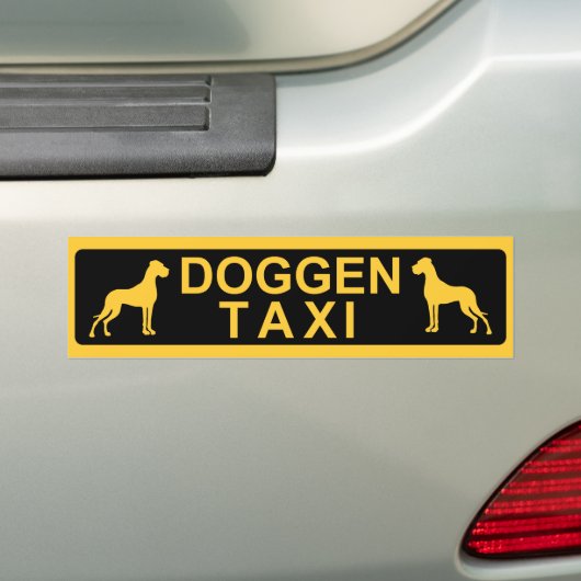 Doggen Taxi Bumpersticker (Op auto)