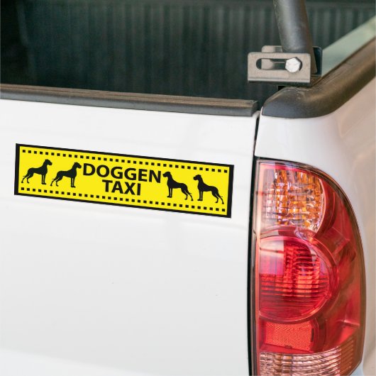 Doggen Taxi Bumpersticker (Op Truck)