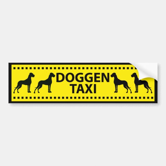 Doggen Taxi Bumpersticker (Voorkant)