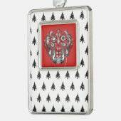 Doggen Weihnachtsanhänger Verzilverd Omlijst Ornament (Links)