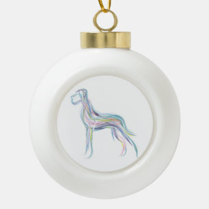 Doggen zu Weihnachten Keramische Bal Ornament