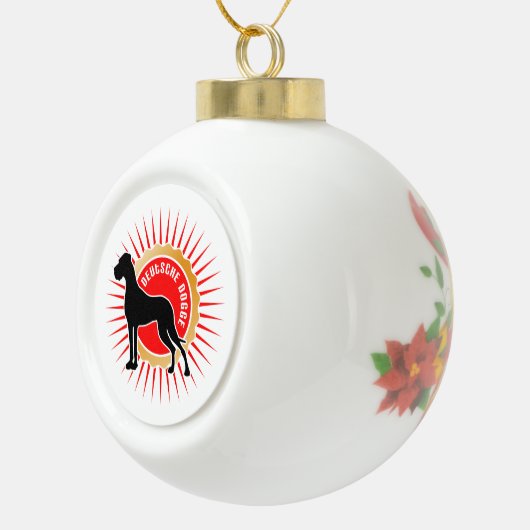 Doggen zu Weihnachten Keramische Bal Ornament (Rechts)