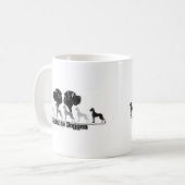Doggend logo Zwart Grijs Koffiemok (Voorkant links)