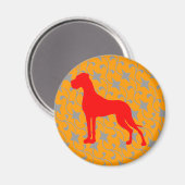 Doggenmagnet rot orange magneet (Voorkant / Achterkant)