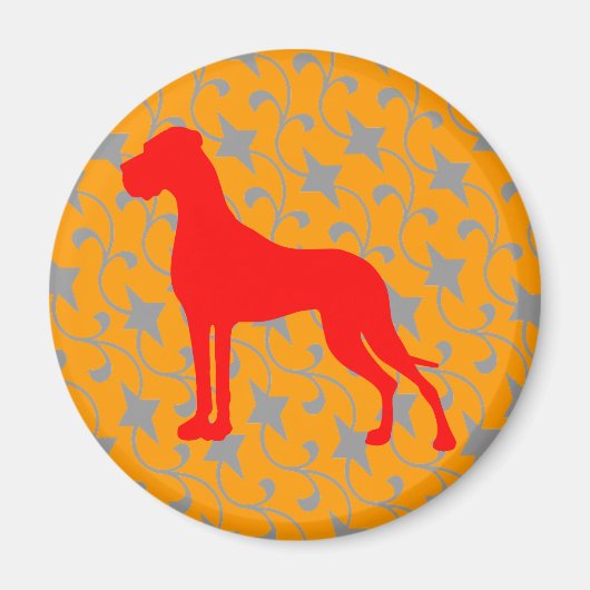 Doggenmagnet rot orange magneet (Voorkant)