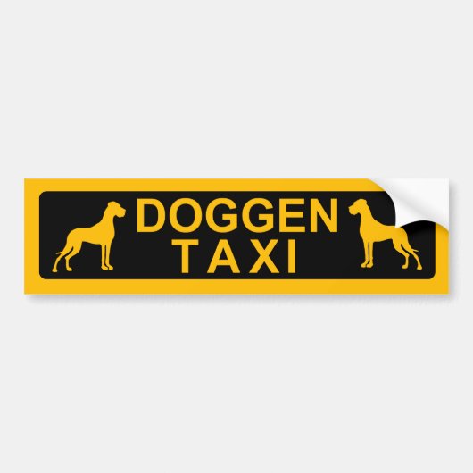 Doggentaxi Bumpersticker (Voorkant)