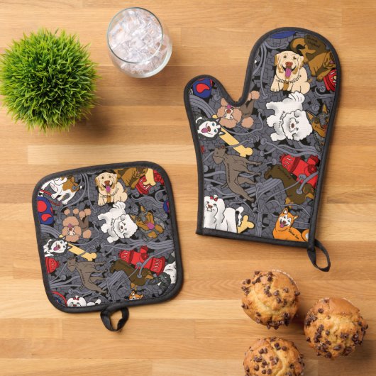Doggi Ovenwant & Pannenlap Set (Top down)