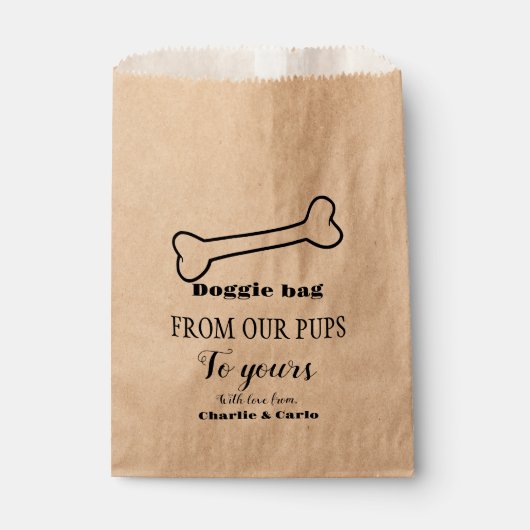 Doggie Bag Dog Treat Bruiloft Favor Bag Bedankzakje (Voorkant)