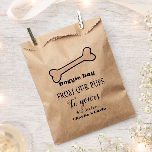 Doggie Bag Dog Treat Bruiloft Favor Bag Bedankzakje (Geknipt)