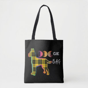 Doggie Bag Yellow Plaid Black Canvas tas