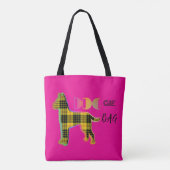Doggie Bag Yellow Plaid Hot Pink Canvas tas (Achterkant)