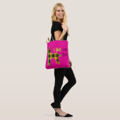 Doggie Bag Yellow Plaid Hot Pink Canvas tas (Op model)