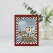 Doggie Bath Briefkaart (Staand voorkant)