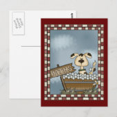 Doggie Bath Briefkaart (Voorkant / Achterkant)