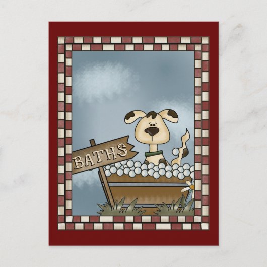 Doggie Bath Briefkaart (Voorkant)