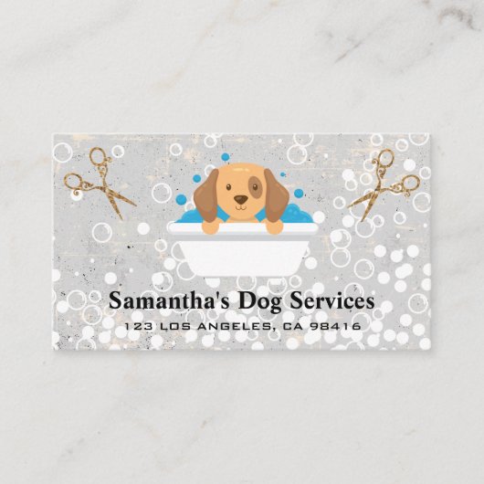 Doggie Bath | Schaar van zeepbels Visitekaartje (Voorkant)