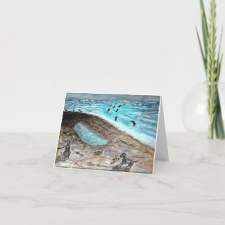 Doggie Beach Party Note Kaart
