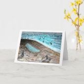 Doggie Beach Party Wenskaart Kaart (Gele Bloem)