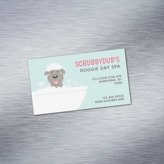 Doggie Bubble Bath | Leuke huisdierverzorger | Hon Magnetisch Visitekaartje (Voorbeeld)