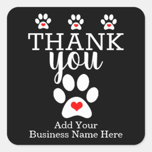 Doggie Dagverzorging   Aangepaste bedankjes voor S Vierkante Sticker