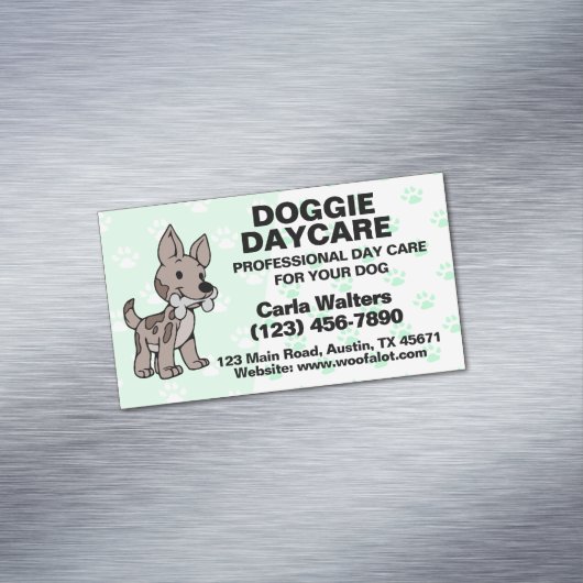 Doggie Day Care Magnetisch Visitekaartje (Voorbeeld)