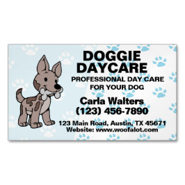 Doggie Day Care Paw Print Magnetisch Visitekaartje
