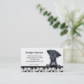 Doggie Daycare Dog Business Black Lab Visitekaartje (Staand voorkant)
