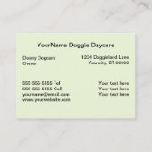 Doggie Daycare/Dog Walker Visitekaartje (Achterkant)