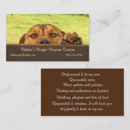 Doggie Daycare Services Visitekaartje (Voorkant / Achterkant)