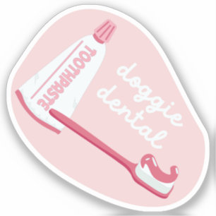 "Doggie Dental" hondenverzorging herinnering cherr Sticker