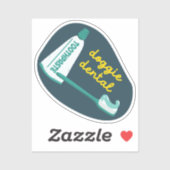 "Doggie Dental" hondenverzorging herinnering marin Sticker (Vel)