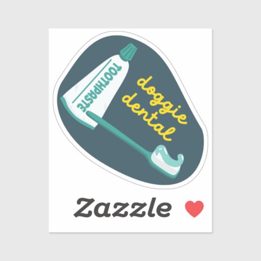 "Doggie Dental" hondenverzorging herinnering marin Sticker (Vel)