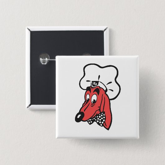 DOGGIE DINER Logo Magnet Vierkante Button 5,1 Cm (Voorkant /achterkant)
