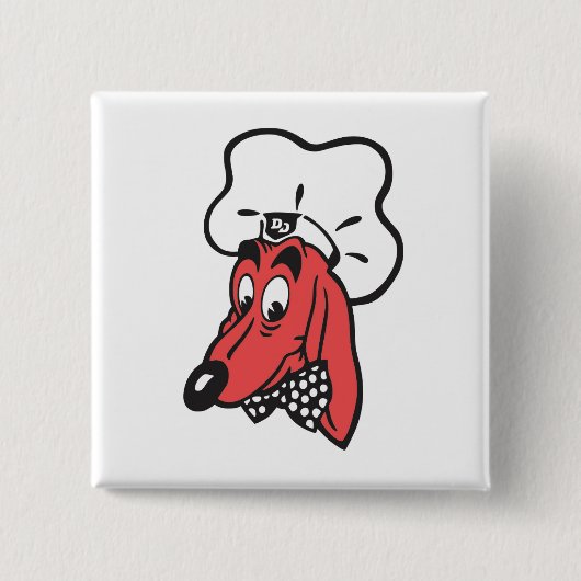 DOGGIE DINER Logo Magnet Vierkante Button 5,1 Cm (Voorkant)