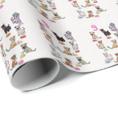 Doggie Diners Birthday negen jaar oud Cadeaupapier (Rol Hoek)