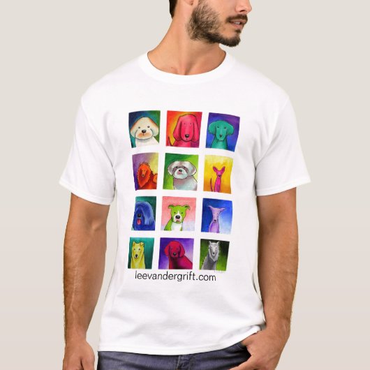 Doggie Dozen, leevandergrift.com T-shirt (Voorkant)