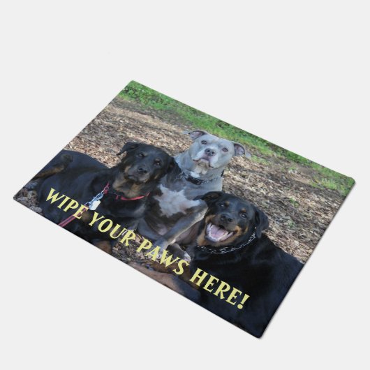 Doggie Familie Afbeelding Deurmat (Schuin)