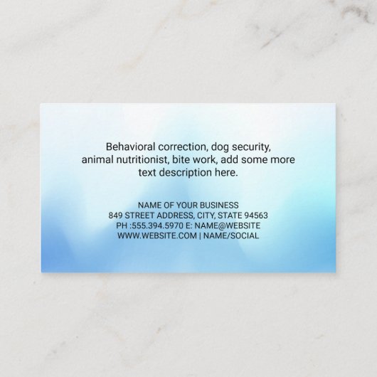 Doggie in Bubble Bath Visitekaartje (Achterkant)