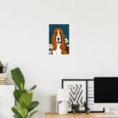 Doggie in het poster Daisies (Thuiskantoor)